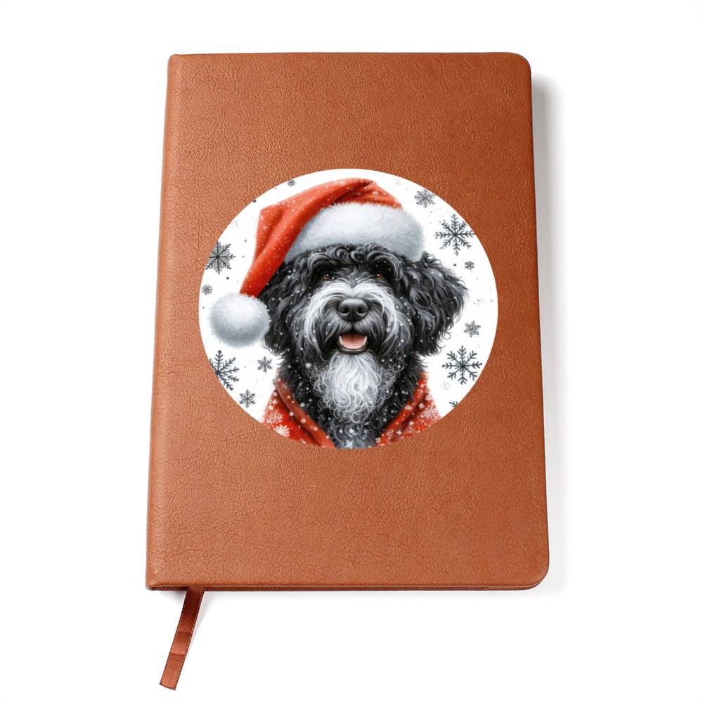 Christmas Dog - Portuguese Water - Vegan Leather Journal