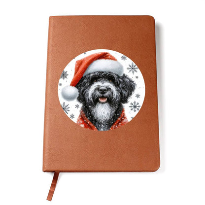 Christmas Dog - Portuguese Water - Vegan Leather Journal