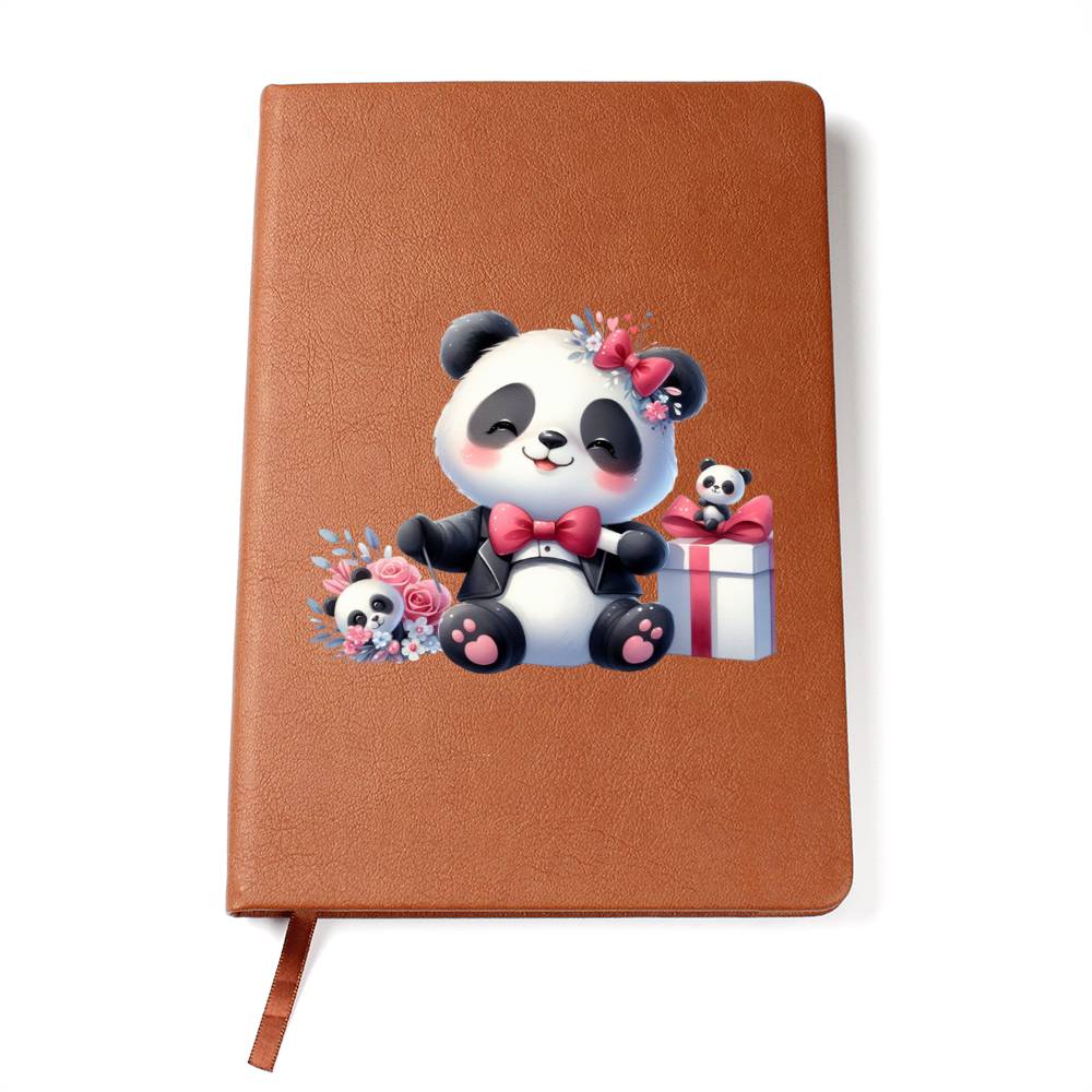 Valentine's Day Panda 008 - Vegan Leather Journal