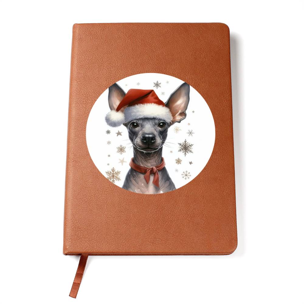 Christmas Dog - Xoloitzcuintli - Vegan Leather Journal