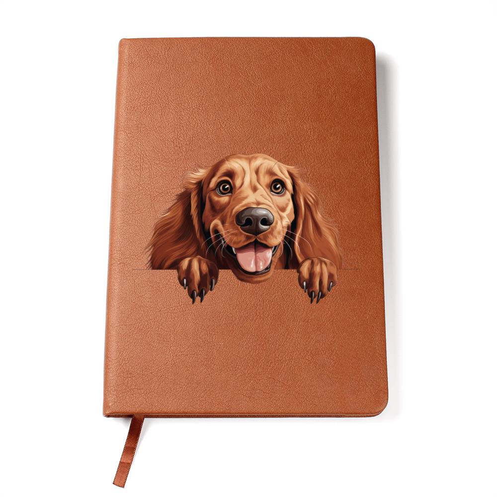 Irish Setter Peeking - Vegan Leather Journal