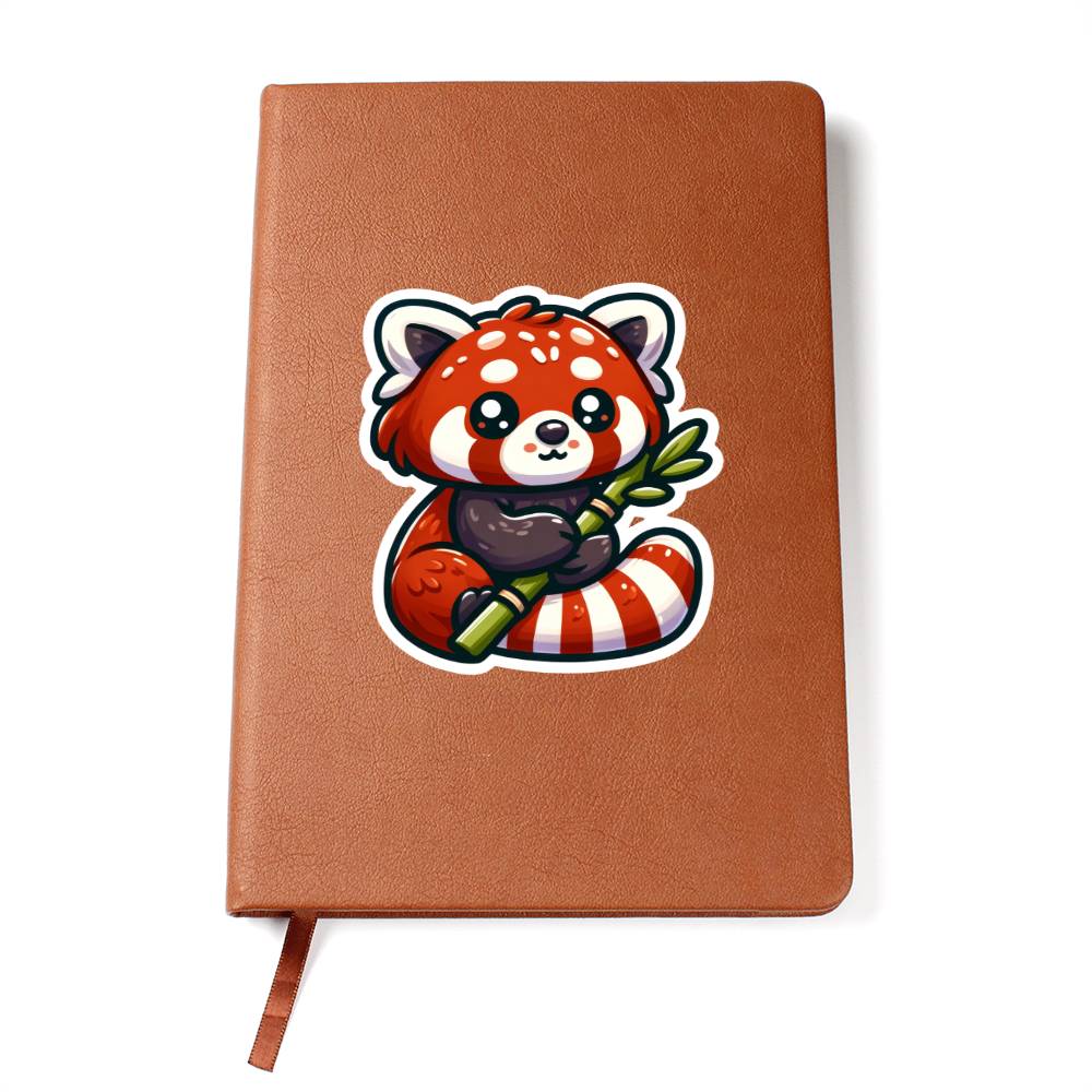 Cute Red panda sticker 141 - Vegan Leather Journal