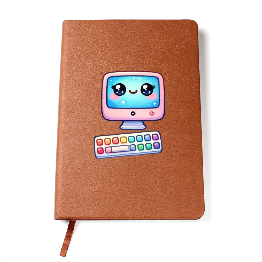 Cute Back to School Sticker 059 - Vegan Leather Journal