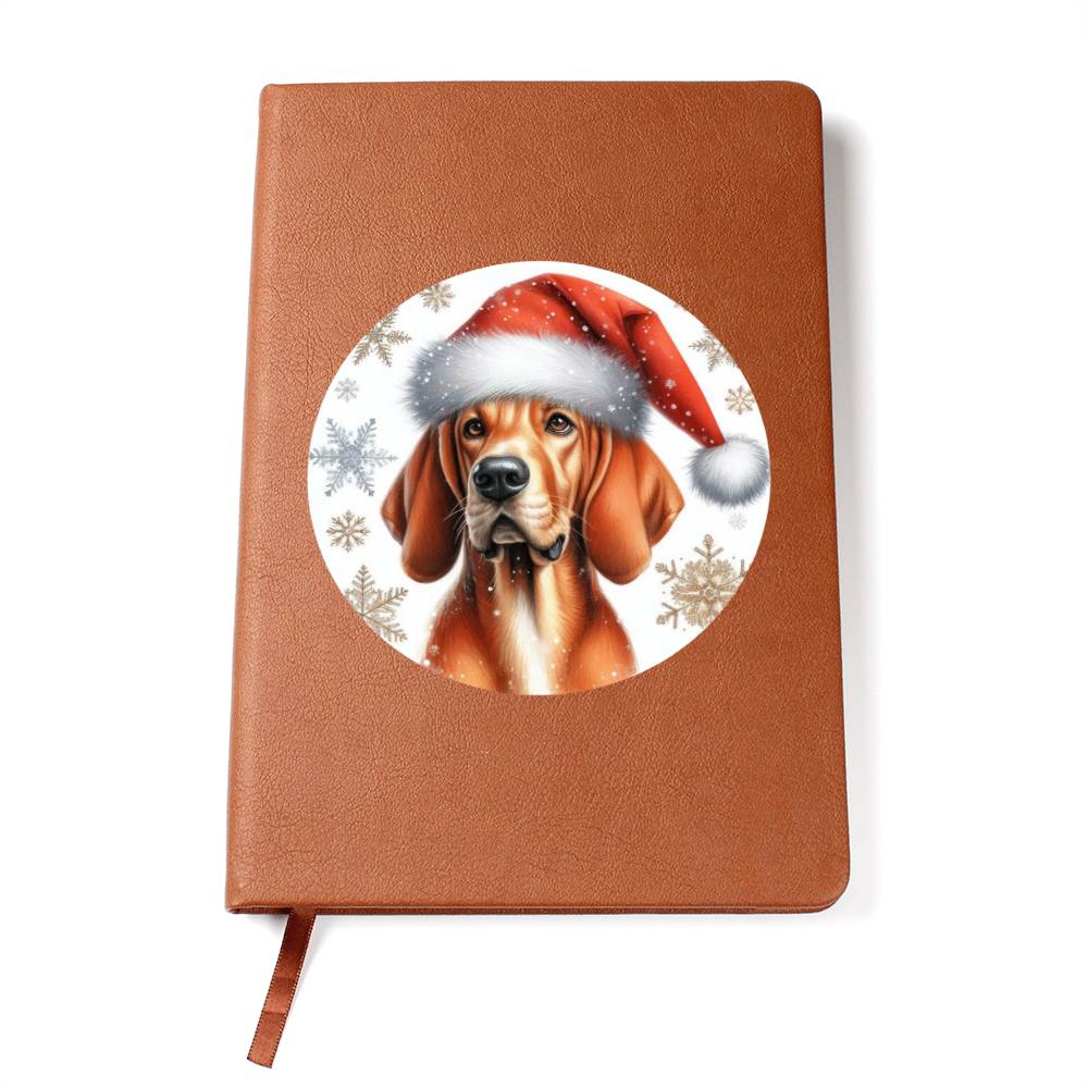 Christmas Dog - Redbone Coonhound - Vegan Leather Journal