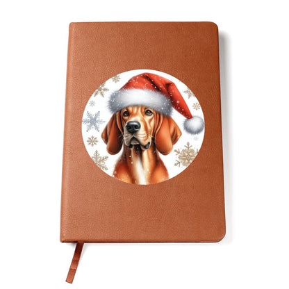Christmas Dog - Redbone Coonhound - Vegan Leather Journal