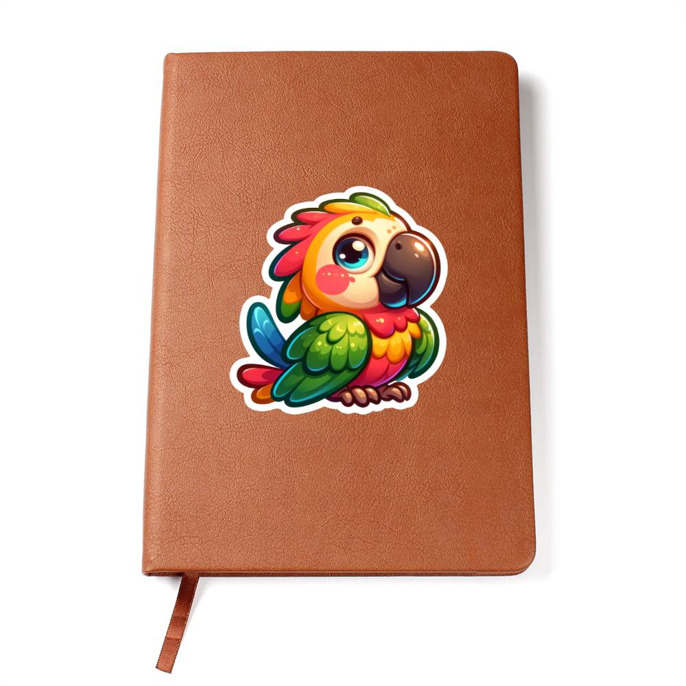 Cute Parrot sticker 109 - Vegan Leather Journal