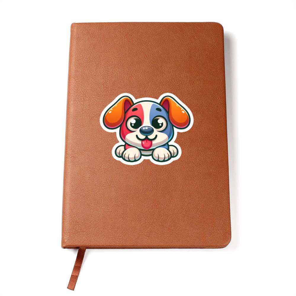 Cute Dog sticker 25 - Vegan Leather Journal