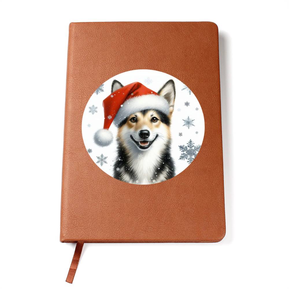 Christmas Dog - Swedish Vallhund - Vegan Leather Journal