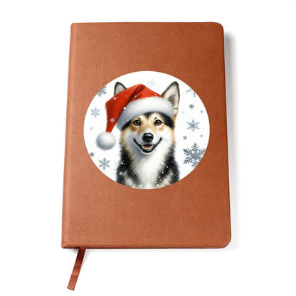 Christmas Dog - Swedish Vallhund - Vegan Leather Journal