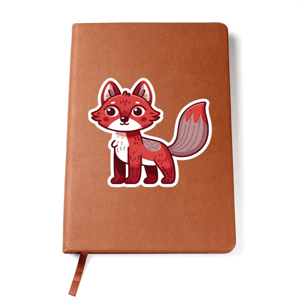 Cute Red Wolf sticker 142 - Vegan Leather Journal