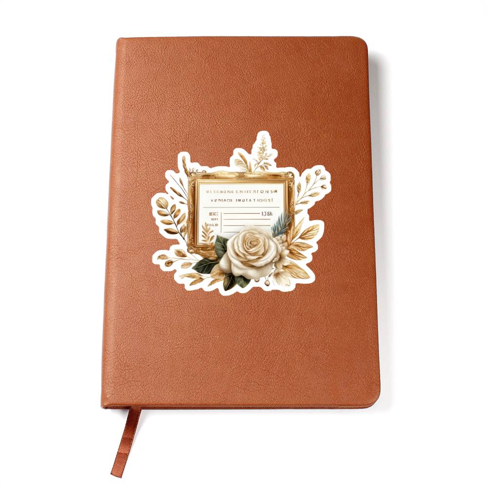 Luxury Wedding Decor Sticker 089 - Vegan Leather Journal
