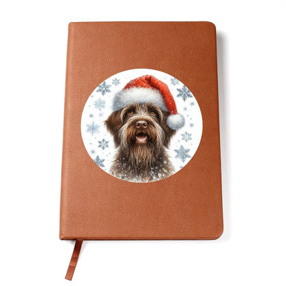 Christmas Dog - Wirehaired Pointing Griffon - Vegan Leather Journal