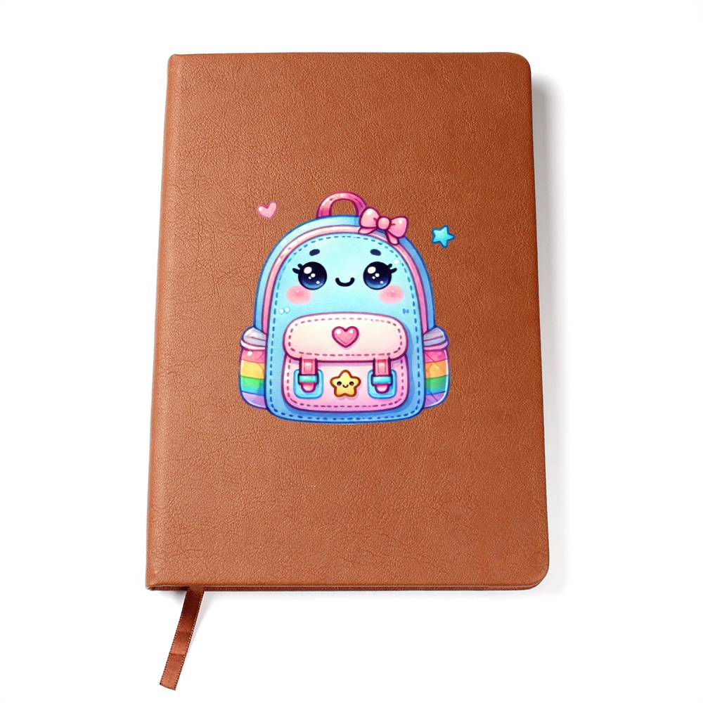 Cute Back to School Sticker 001 - Vegan Leather Journal