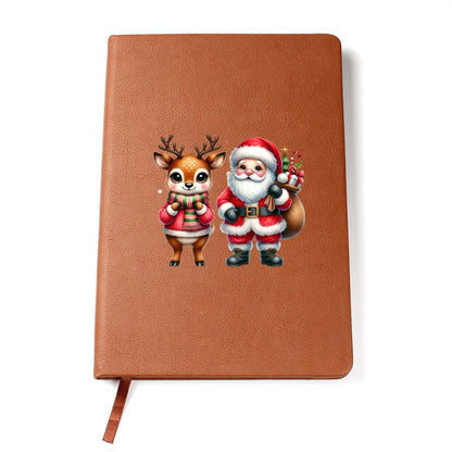 Cute Christmas Reindeer 014 - Vegan Leather Journal