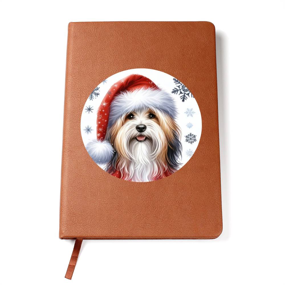 Christmas Dog - Havanese - Vegan Leather Journal