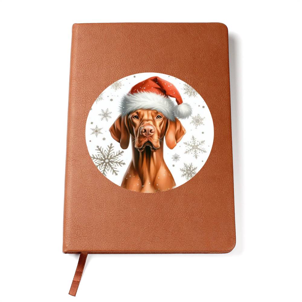 Christmas Dog - Vizsla - Vegan Leather Journal