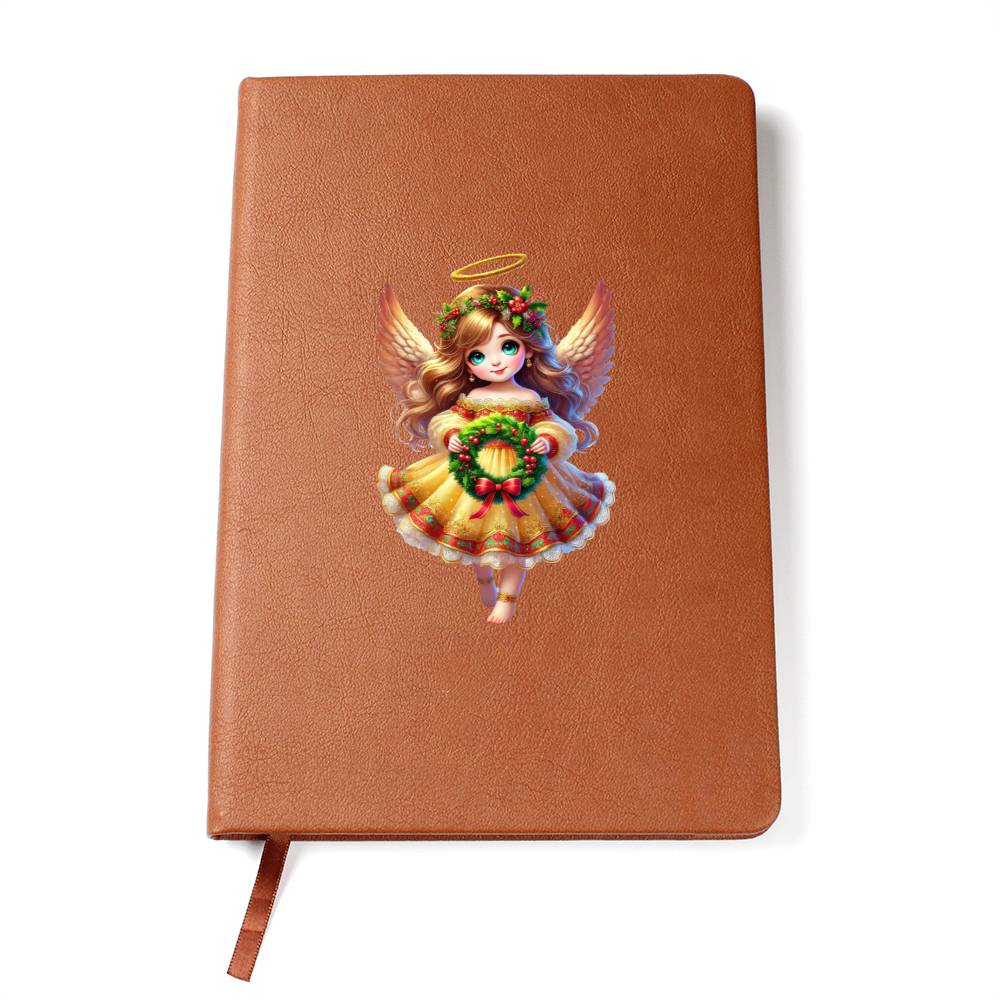 Cute Christmas Angel 001 - Vegan Leather Journal