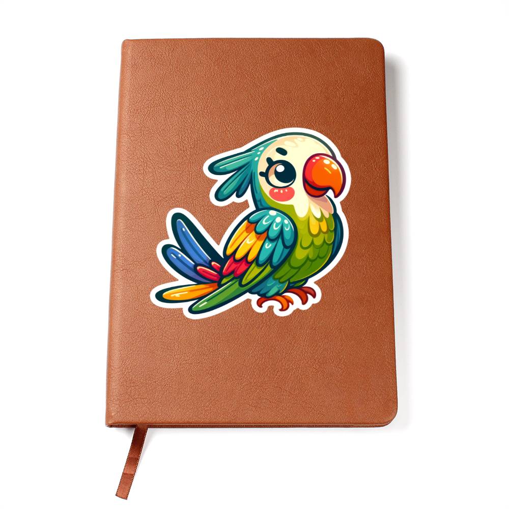 Cute Parakeet sticker 120 - Vegan Leather Journal