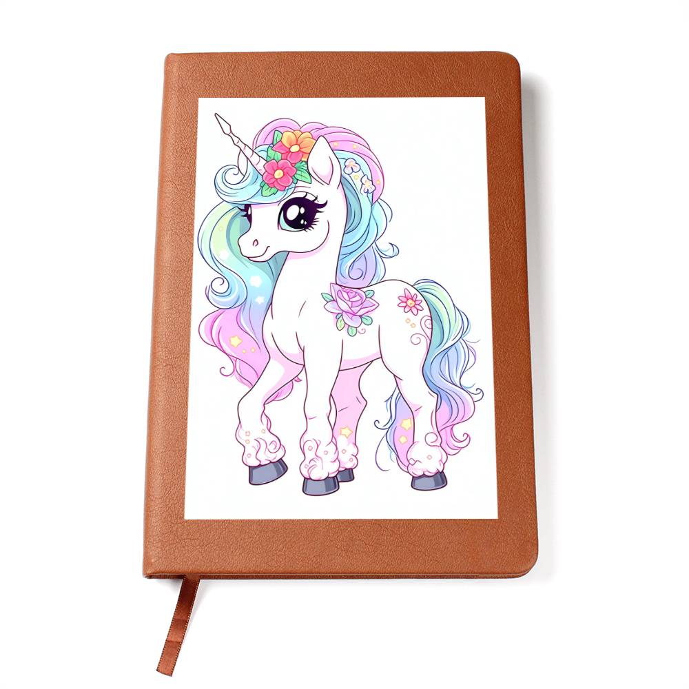 Cute Unicorn 096 - Vegan Leather Journal