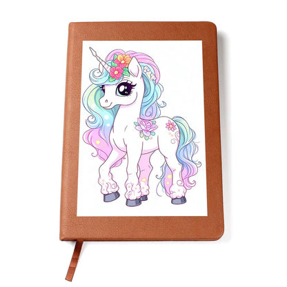 Cute Unicorn 096 - Vegan Leather Journal