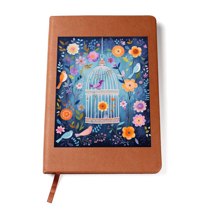 Birds And Floral Design 133 - Vegan Leather Journal