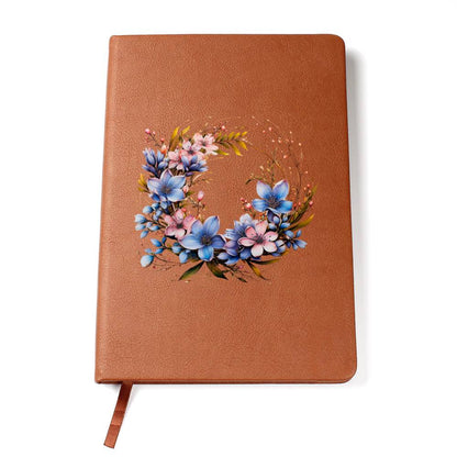 Floral Flower Wreath 125 - Vegan Leather Journal
