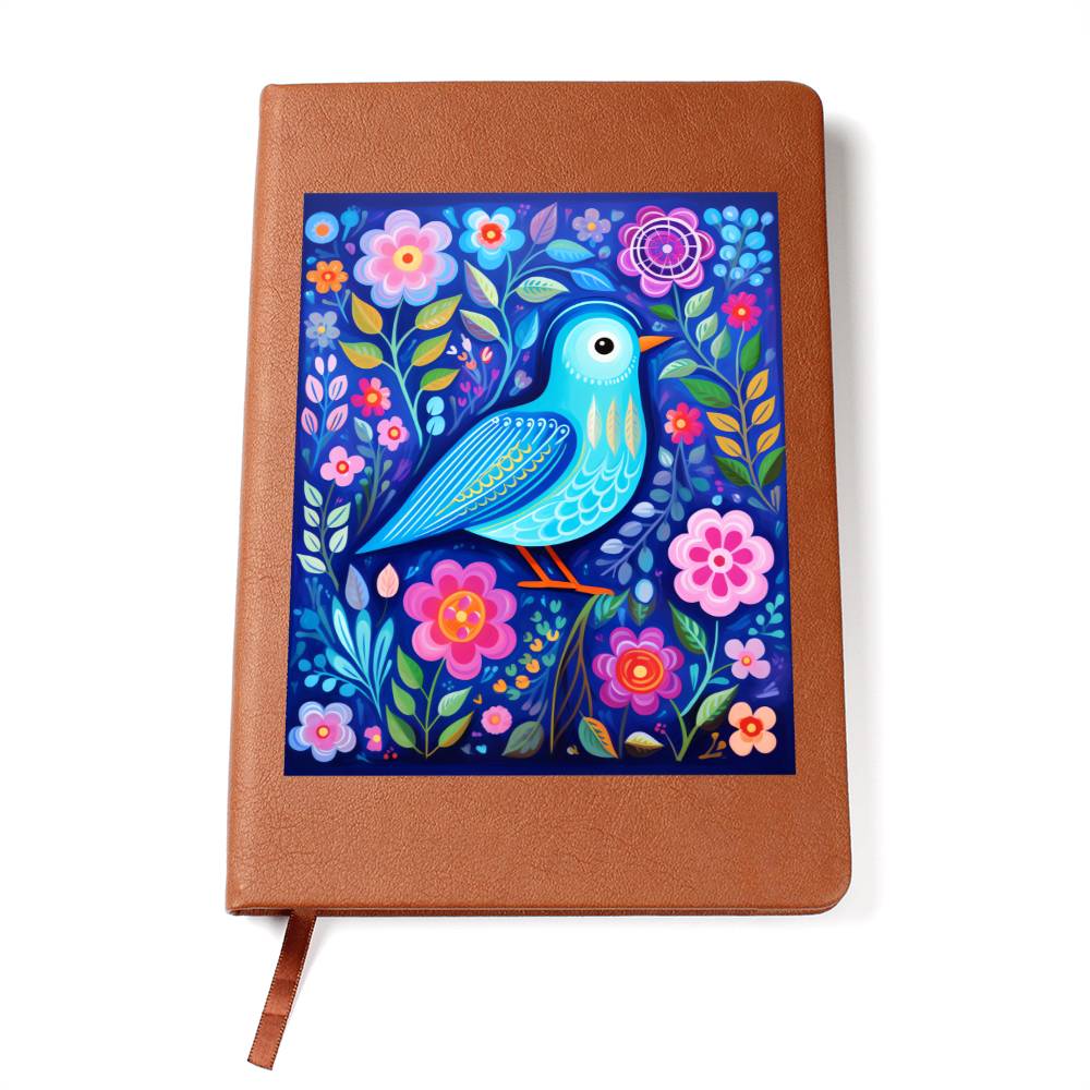 Birds And Floral Design 183 - Vegan Leather Journal