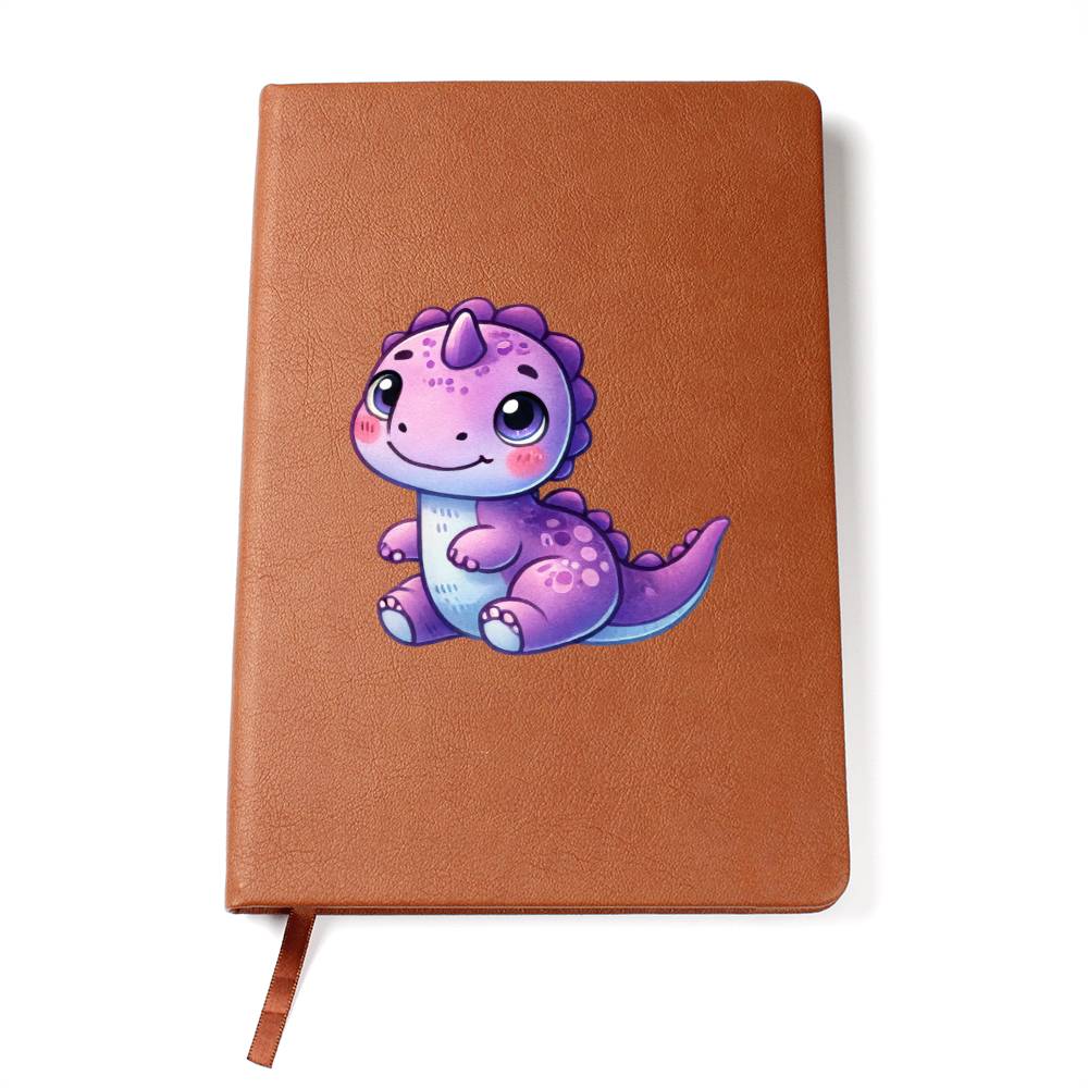 Colorful Baby Dinosaur 069 - Vegan Leather Journal