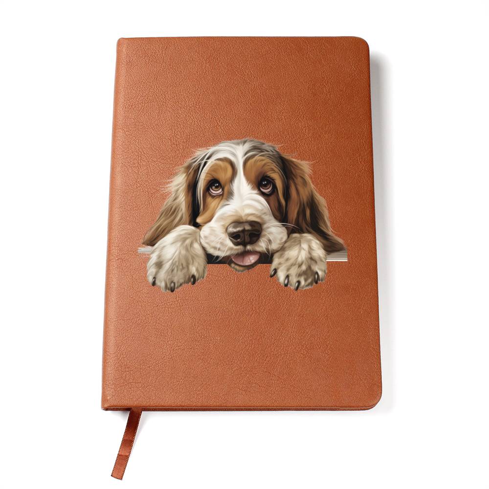 Grand Basset Griffon Vendeen Peeking - Vegan Leather Journal