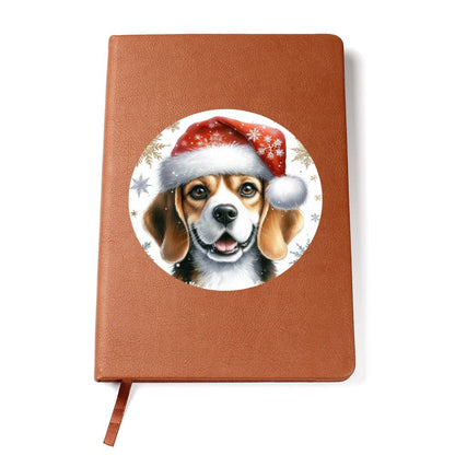 Christmas Dog - Beagle - Vegan Leather Journal