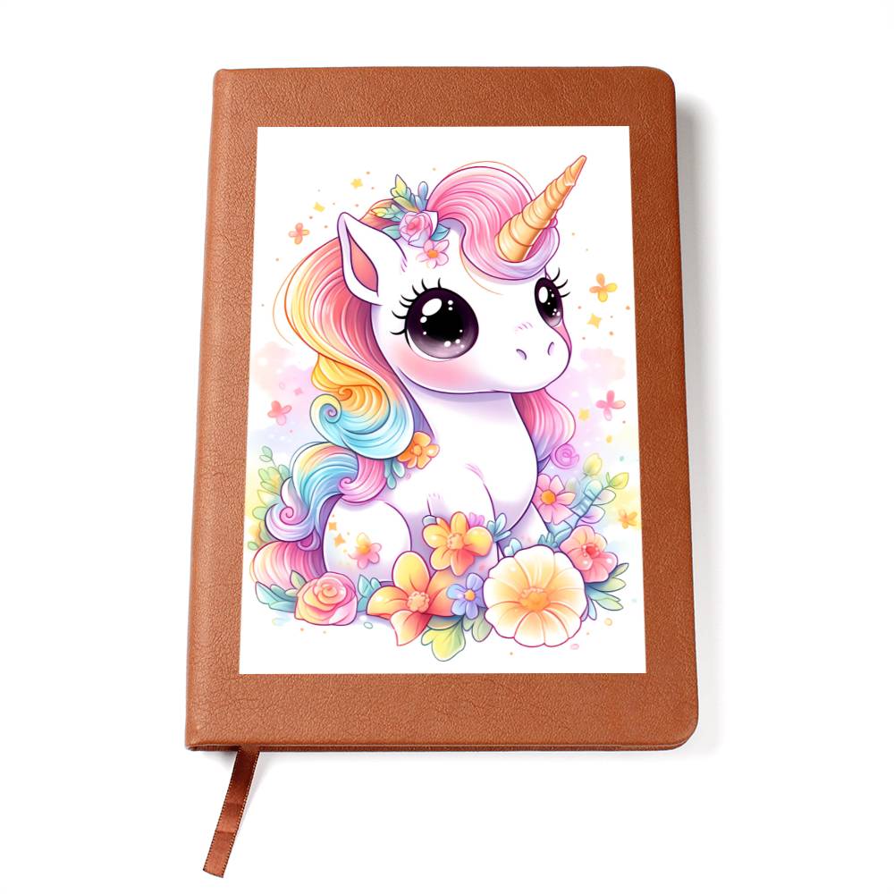 Cute Unicorn 060 - Vegan Leather Journal