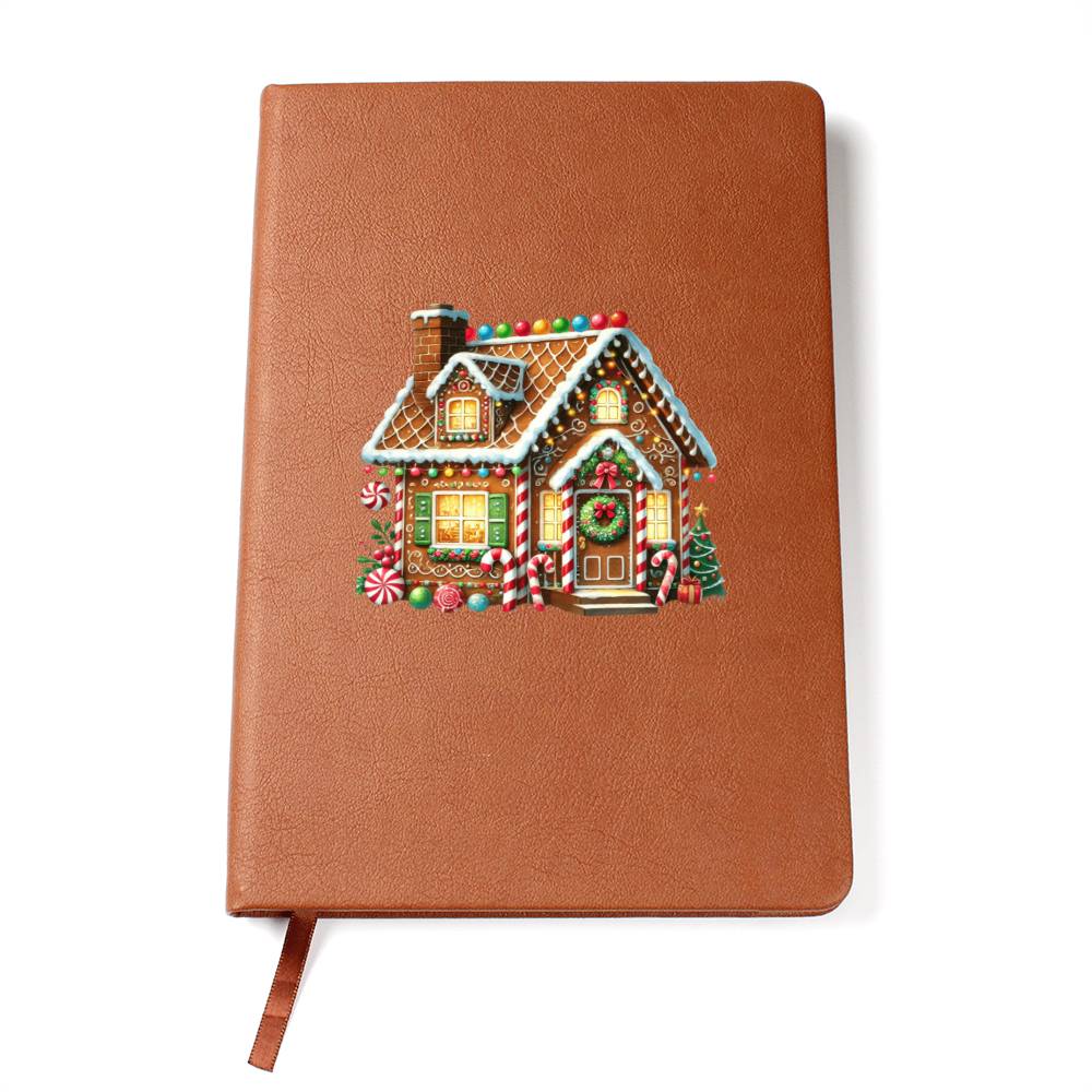 Christmas Gingerbread House 009 - Vegan Leather Journal