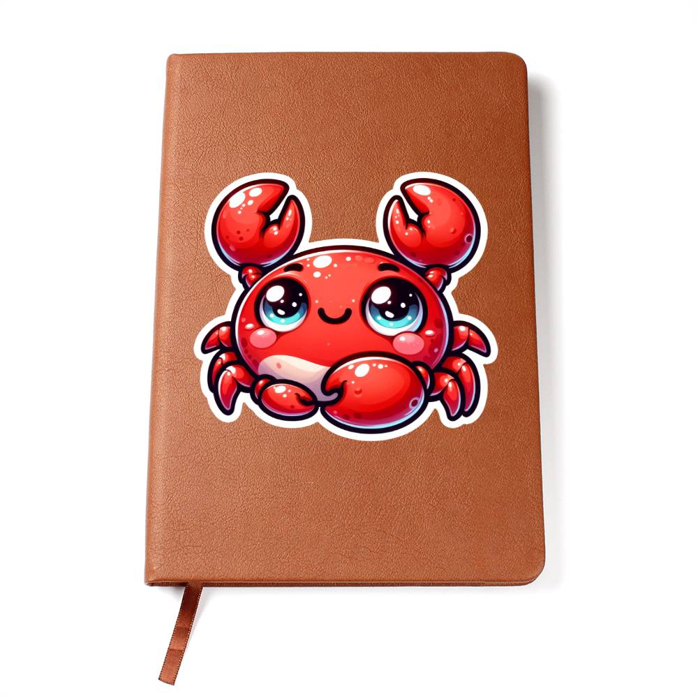 Cute Crab sticker 33 - Vegan Leather Journal