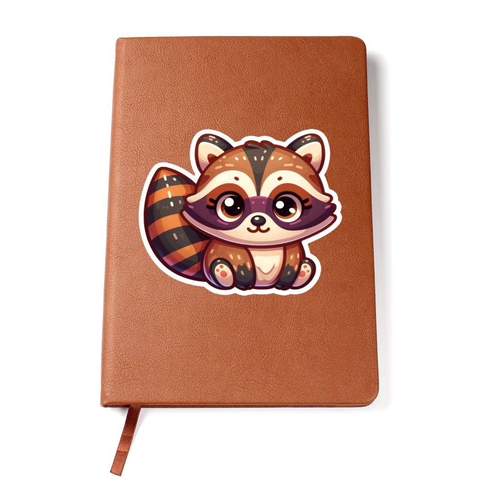 Cute Raccoon sticker 139 - Vegan Leather Journal