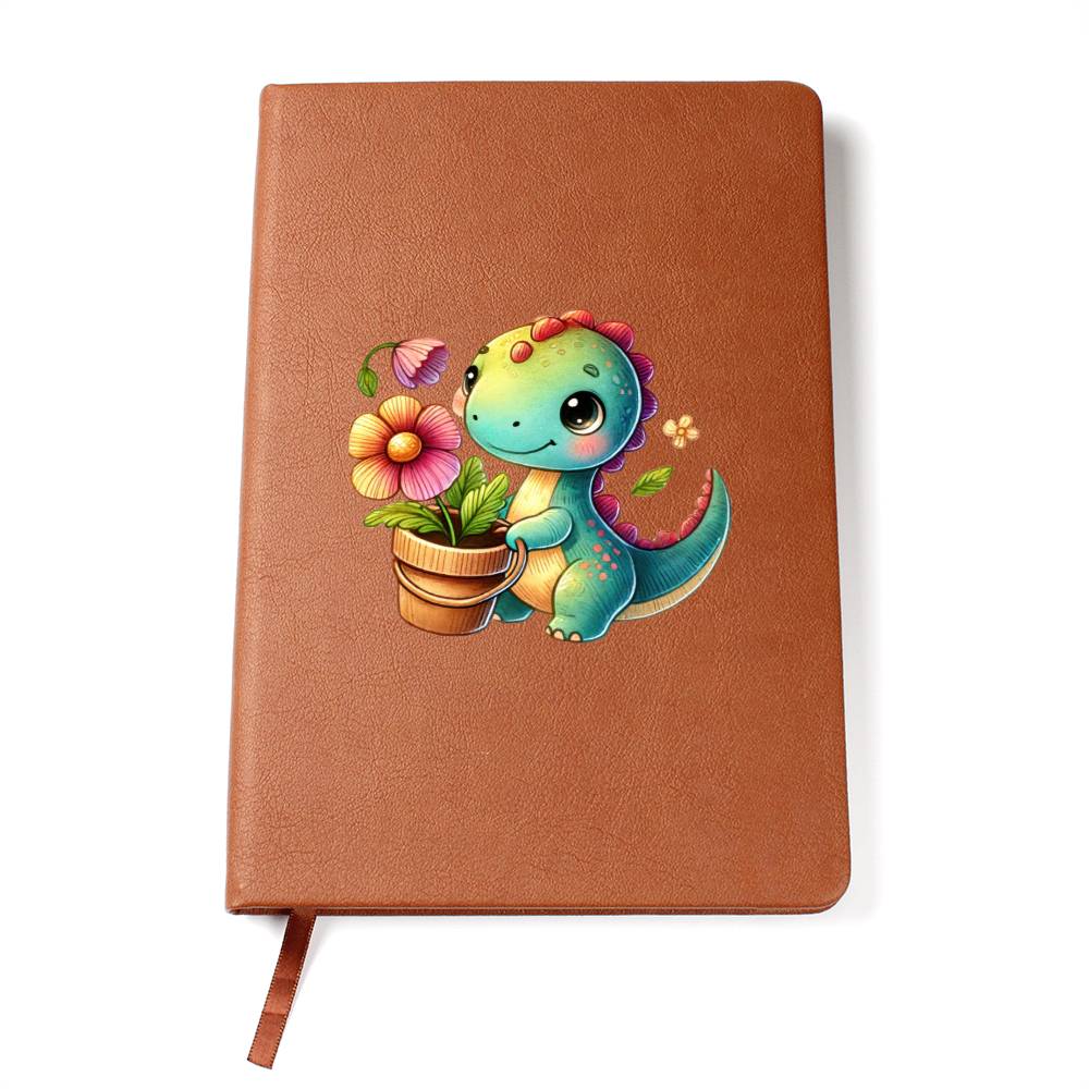Colorful Baby Dinosaur 006 - Vegan Leather Journal