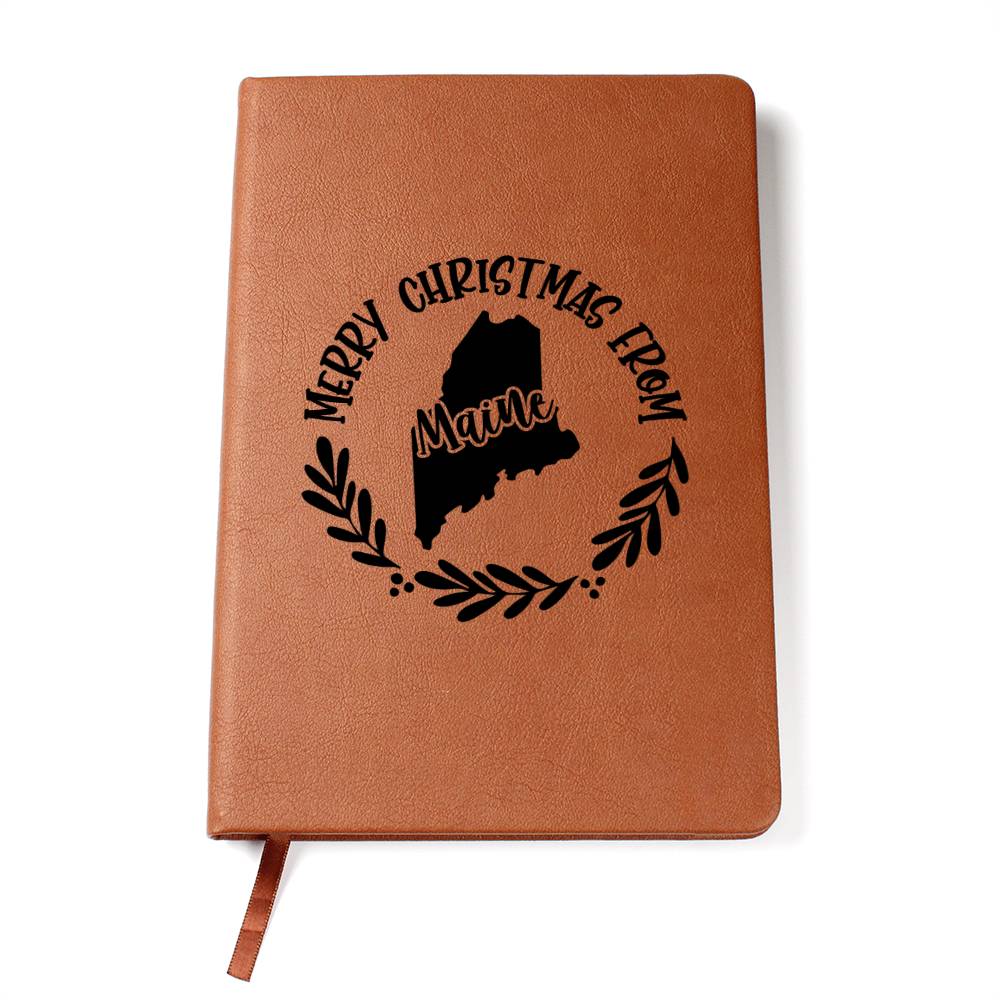 Merry Christmas From Maine - Vegan Leather Journal