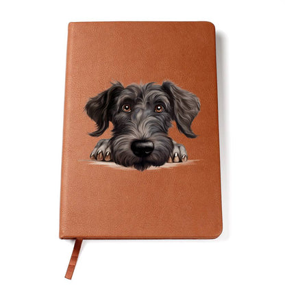 Scottish Deerhound Peeking - Vegan Leather Journal