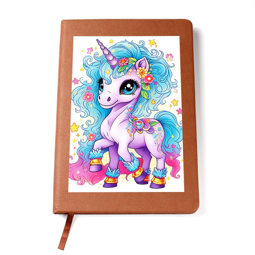 Cute Unicorn 037 - Vegan Leather Journal