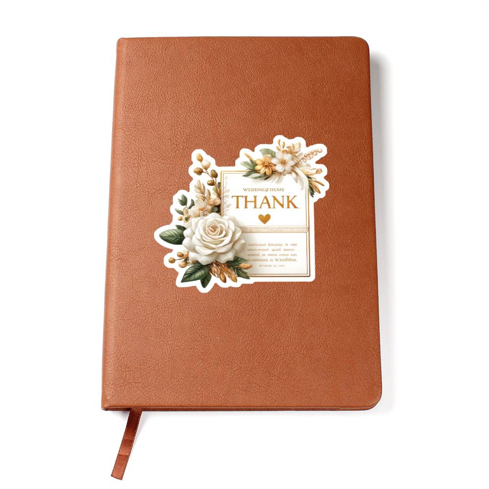 Luxury Wedding Decor Sticker 071 - Vegan Leather Journal