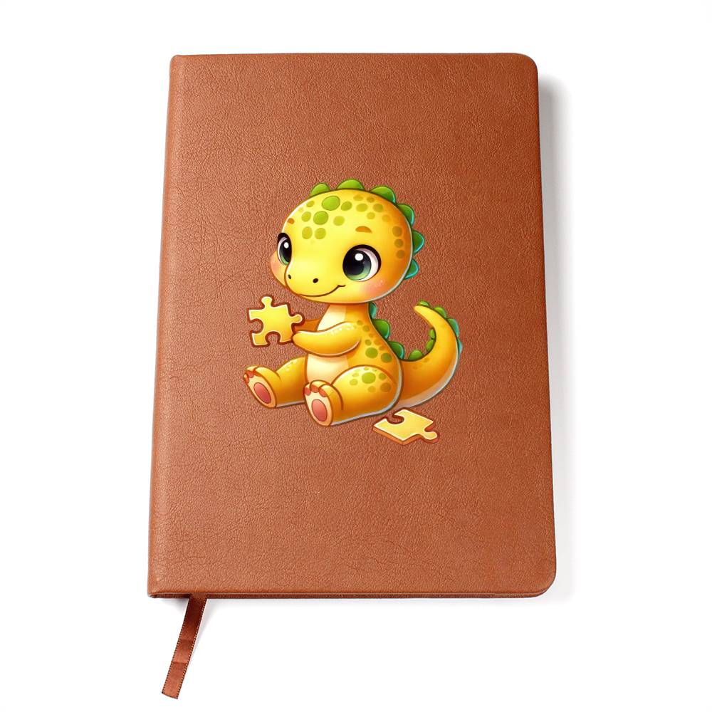 Colorful Baby Dinosaur 028 - Vegan Leather Journal