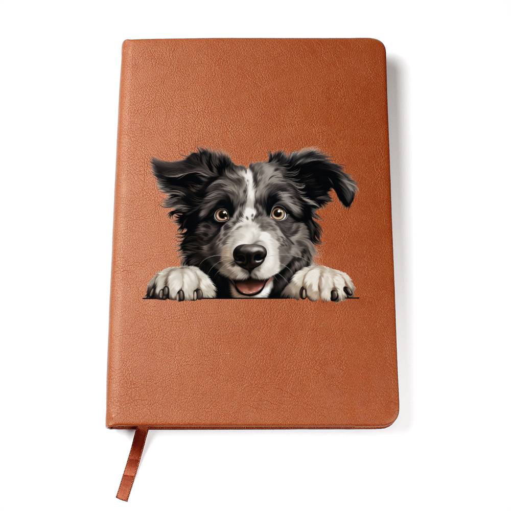 Croatian Sheepdog Peeking - Vegan Leather Journal