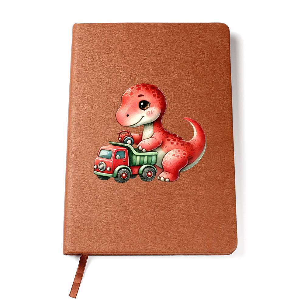 Colorful Baby Dinosaur 021 - Vegan Leather Journal