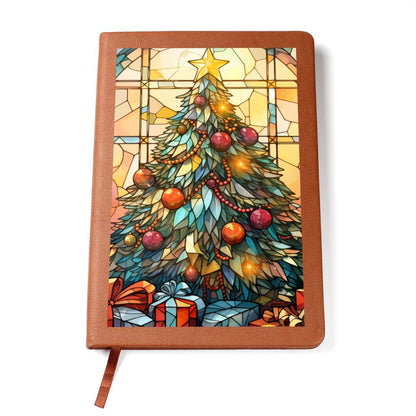 Christmas Stained Glass Design 023 - Vegan Leather Journal