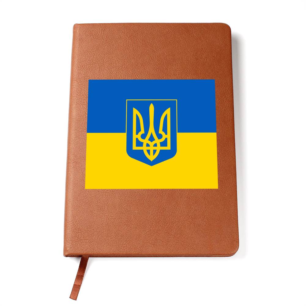 Tryzub And Flag Of Ukraine - Vegan Leather Journal