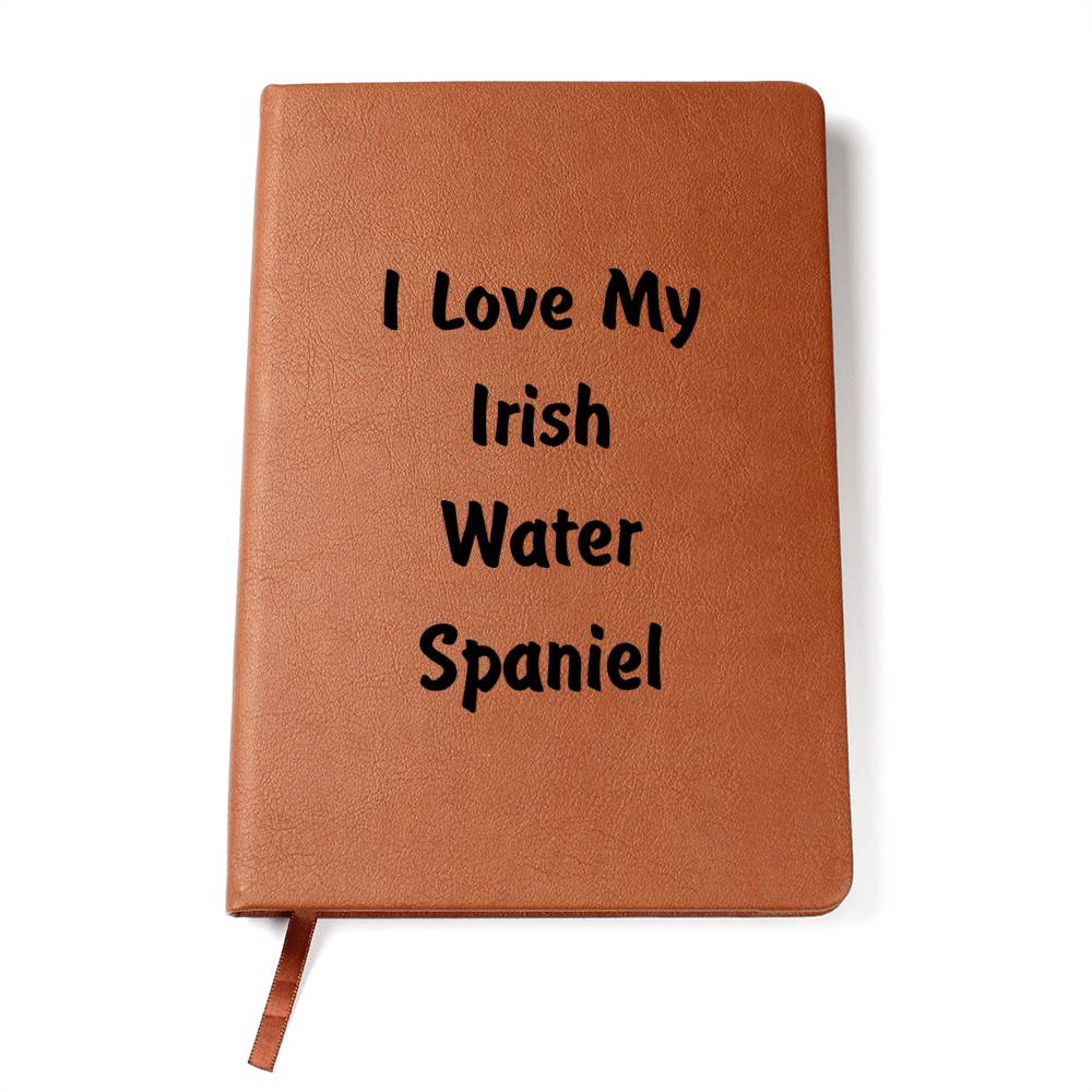 Love My Irish Water Spaniel v4 - Vegan Leather Journal