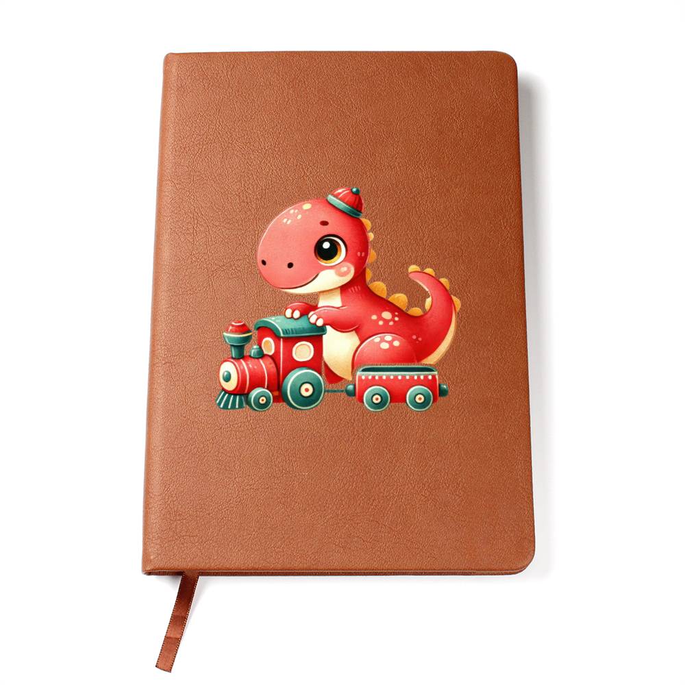 Colorful Baby Dinosaur 098 - Vegan Leather Journal