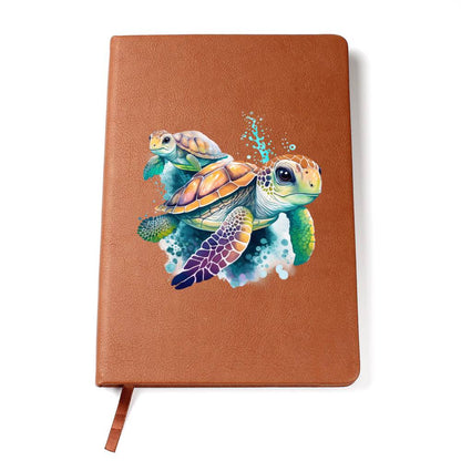 Cute Sea Turtle 011 - Vegan Leather Journal