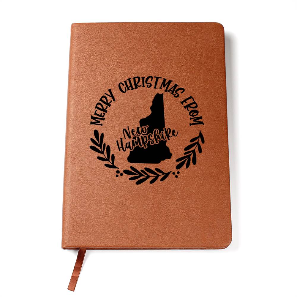 Merry Christmas From New Hampshire - Vegan Leather Journal