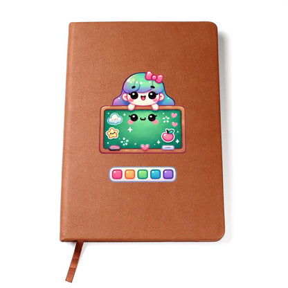 Cute Back to School Sticker 108 - Vegan Leather Journal