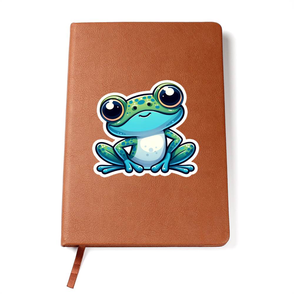 Cute Xenopus (African Clawed Frog) sticker 221 - Vegan Leather Journal